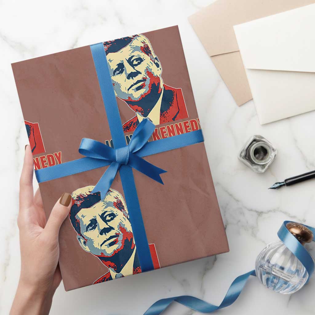 John F Kennedy American Flag US President Wrapping Paper Roll
