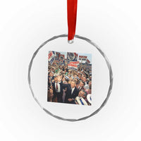 John F Kennedy American President History Crystal Glass Ornament