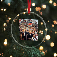 John F Kennedy American President History Crystal Glass Ornament
