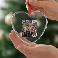 John F Kennedy American President History Heart Crystal Glass Ornament