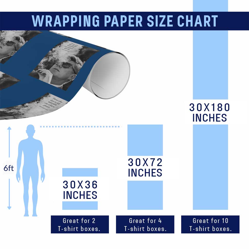 John F Kennedy Cigar Smoking Sunglasses Wrapping Paper Roll Those Who Dare To Fail Miserably Can Achive Greatly