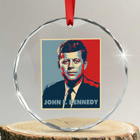John F Kennedy Crystal Glass Ornament American President History US Presidential Leader