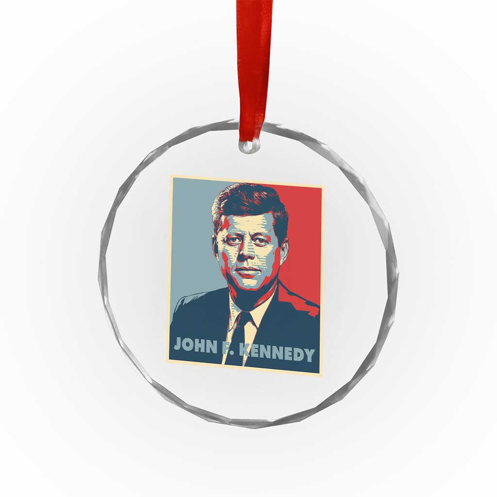 John F Kennedy Crystal Glass Ornament American President History US Presidential Leader