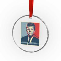 John F Kennedy Crystal Glass Ornament American President History US Presidential Leader