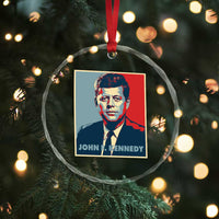 John F Kennedy Crystal Glass Ornament American President History US Presidential Leader