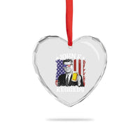 John F Kennedy Heart Crystal Glass Ornament 4th of July America Flag Beer