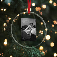 John F Kennedy Quote Crystal Glass Ornament American President History