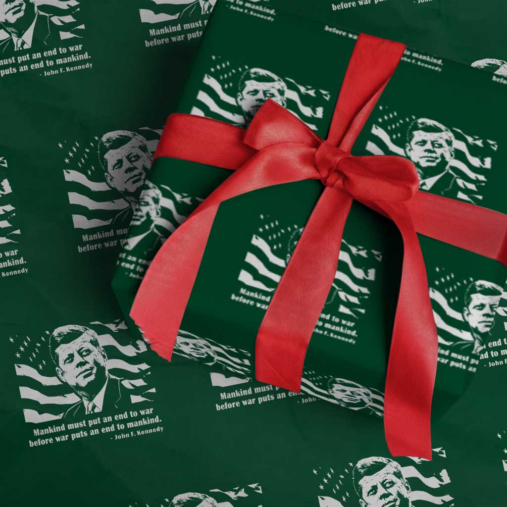 John F Kennedy Quote Wrapping Paper Roll American Flag US President