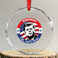 John F Kennedy US President American History Crystal Glass Ornament