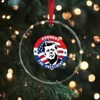 John F Kennedy US President American History Crystal Glass Ornament