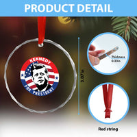 John F Kennedy US President American History Crystal Glass Ornament