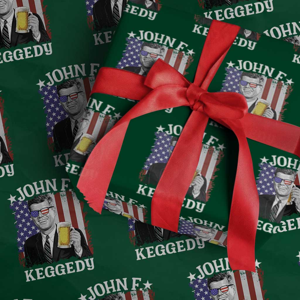John F Kennedy Wrapping Paper Roll 4th of July America Flag Beer
