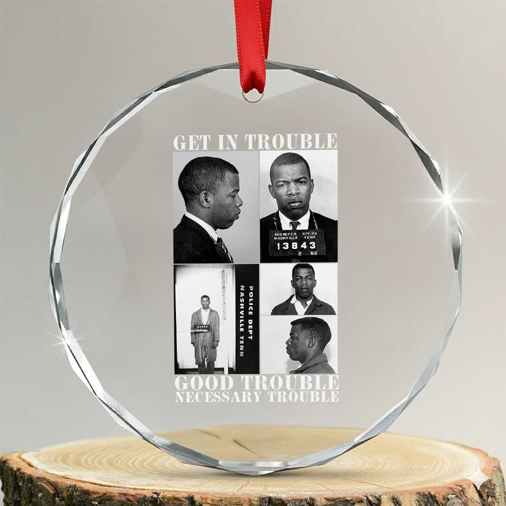 John Lewis Affrican American Crystal Glass Ornament Get in Good Necessary Trouble
