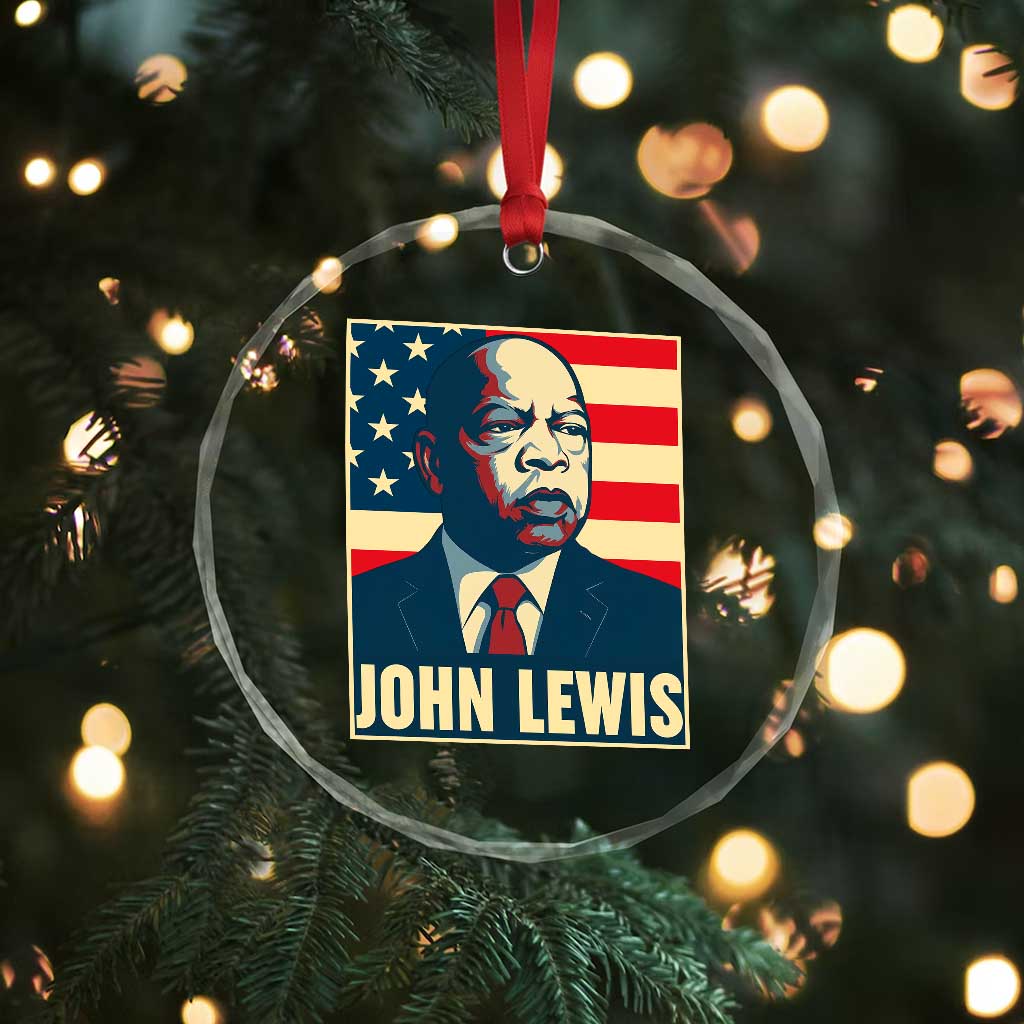 John Lewis Crystal Glass Ornament Black History Month