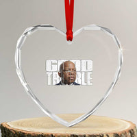 John Lewis Quote Affrican American Heart Crystal Glass Ornament Black History Good Trouble