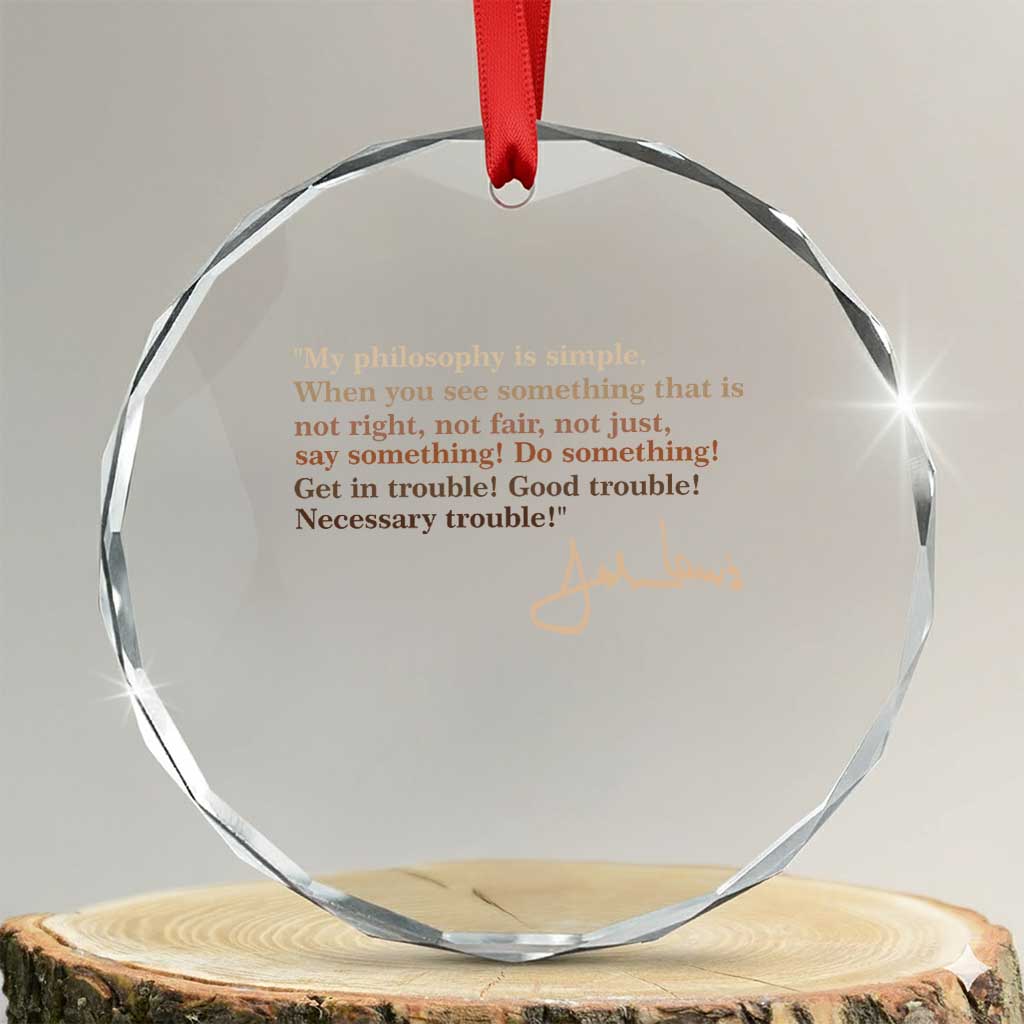 John Lewis Quote Crystal Glass Ornament Black History Month