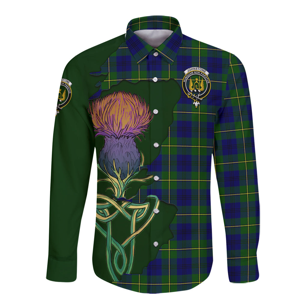 johnstone-modern-tartan-plaid-long-sleeve-button-down-shirt-tartan-crest-with-thistle-and-scotland-map-long-sleeve-button-shirt