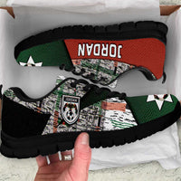 Jordan Football Sneakers Jordanian National Flag Colors Retro Glitch Art