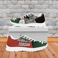 Jordan Football Sneakers Jordanian National Flag Colors Retro Glitch Art