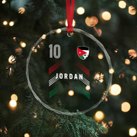 Jordan Soccer Sports Graphic Number 10 Jersey Style Crystal Glass Ornament Proud Jordanian Football Fans Game Day Pride