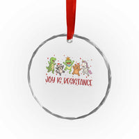 Joy Is Resistance Crystal Glass Ornament Funny Portland Frog Protest Christmas Gift - Wonder Print Shop