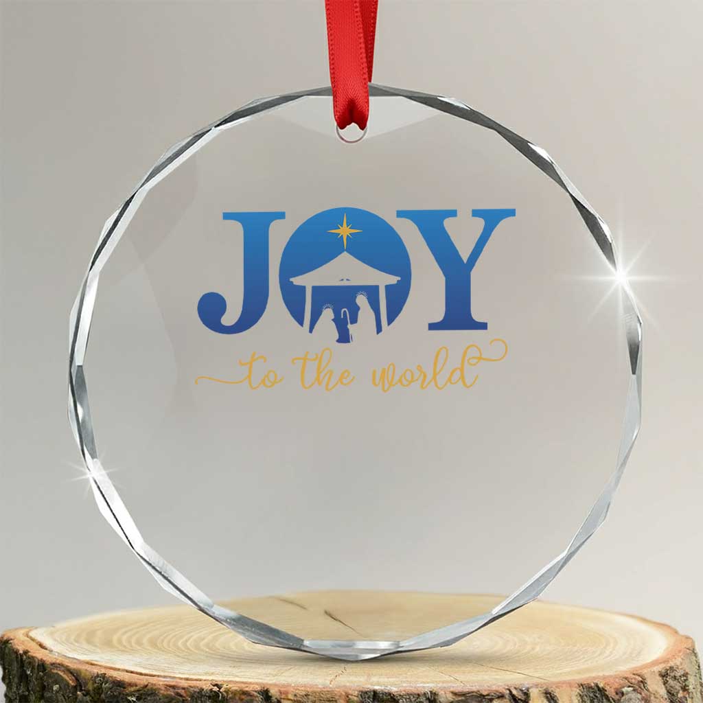 Joy To The World Crystal Glass Ornament Christian Christmas Nativity Scene Star Of Bethlehem TS11