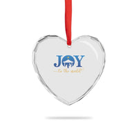 Joy To The World Heart Crystal Glass Ornament Christian Christmas Nativity Scene Star Of Bethlehem - Wonder Print Shop