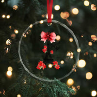 Joyeux Noel Eiffel Tower Crystal Glass Ornament Christmas In French Coquette Bow - Wonder Print Shop