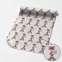 Joyeux Noel Eiffel Tower Wrapping Paper Roll Christmas In French Coquette Bow - Wonder Print Shop