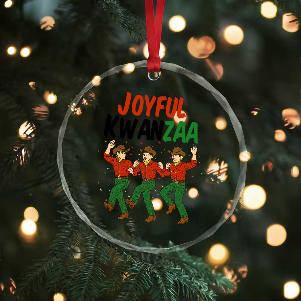 Joyful Kwanzaa Cowboy Crystal Glass Ornament Festival Of Lights African Heritage Gift - Wonder Print Shop