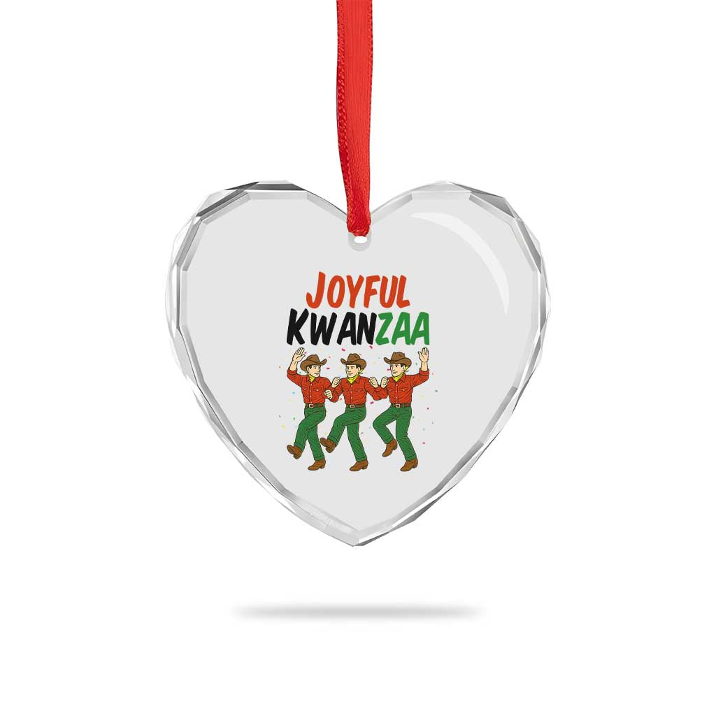 Joyful Kwanzaa Cowboy Heart Crystal Glass Ornament Festival Of Lights African Heritage Gift - Wonder Print Shop