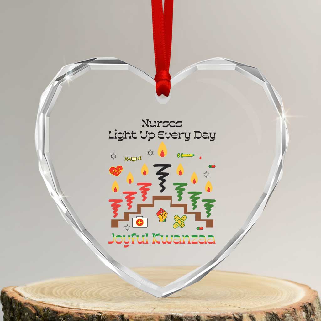 Joyful Kwanzaa Nurse Gift Heart Crystal Glass Ornament Light Up Everyday - Wonder Print Shop