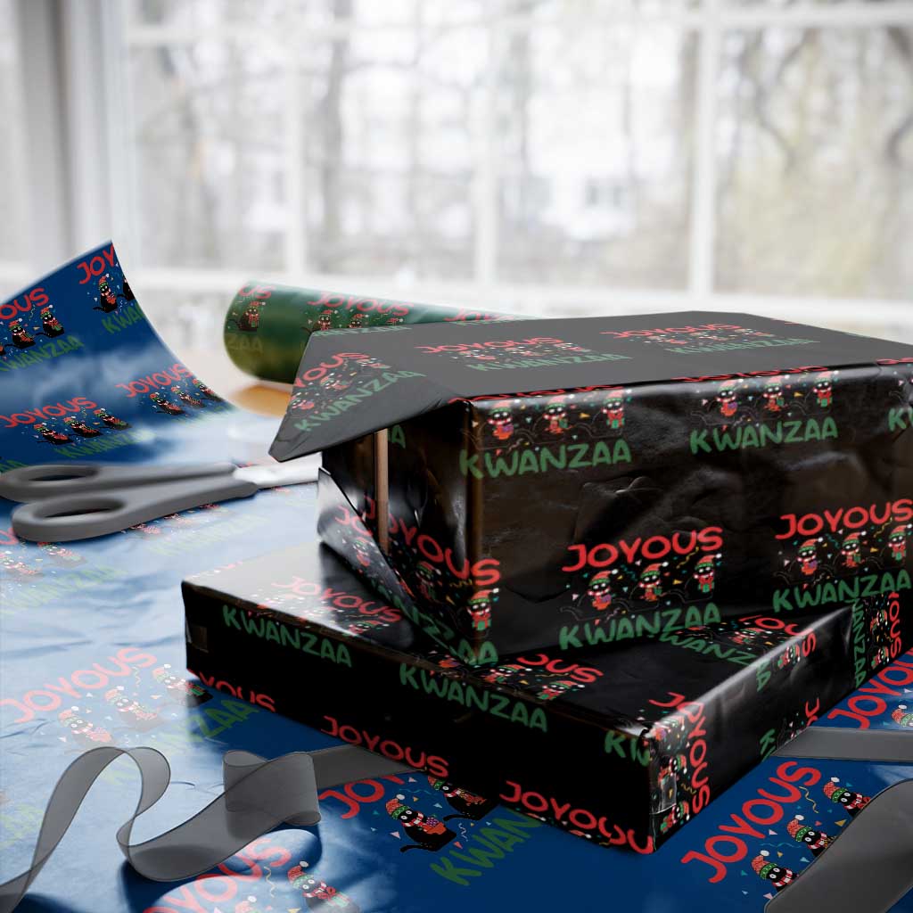 Joyous Kwanzaa Wrapping Paper Roll Funny Cats With Kinara And Presents Cultural Pride Gift - Wonder Print Shop