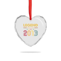 July 13th Birthday Heart Crystal Glass Ornament Legends Since July 2013 Retro Bday