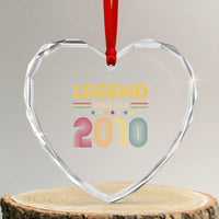 July 16th Birthday Heart Crystal Glass Ornament Legends Since July 2010 Retro Bday