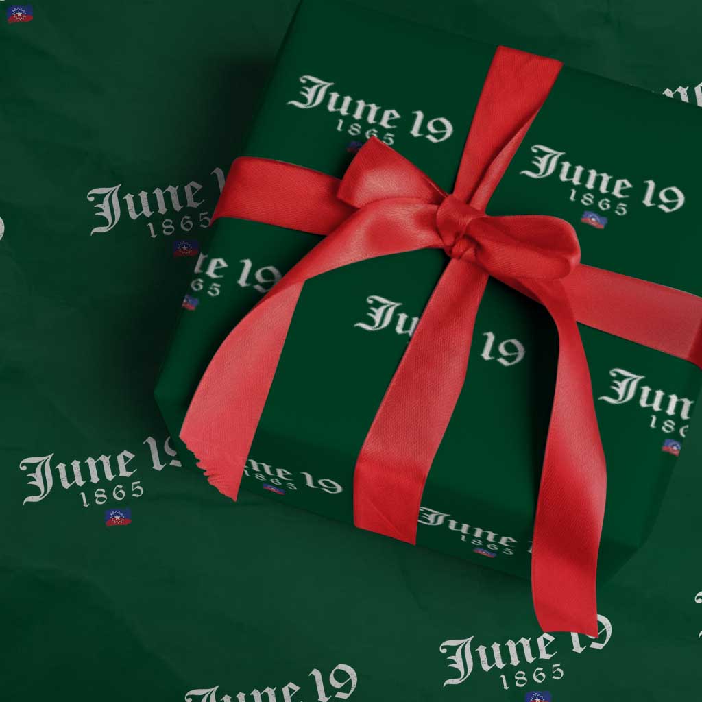 June 19 1865 Juneteenth Flag Wrapping Paper Roll Celebrating Black Freedom History - Wonder Print Shop