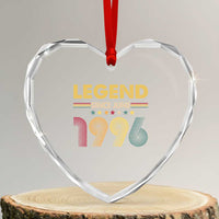 June 30th Birthday Heart Crystal Glass Ornament Legends Since June 1996 Retro Bday