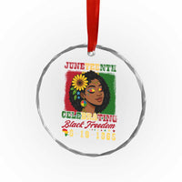 Juneteenth 1865 Black Freedom Celebration Crystal Glass Ornament Afrocentric Pride Melanin Girl - Wonder Print Shop