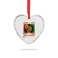 Juneteenth 1865 Black Freedom Celebration Heart Crystal Glass Ornament Afrocentric Pride Melanin Girl - Wonder Print Shop
