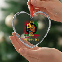 Juneteenth 1865 Black Freedom Celebration Heart Crystal Glass Ornament Afrocentric Pride Melanin Girl - Wonder Print Shop
