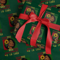 Juneteenth 1865 Black Freedom Celebration Wrapping Paper Roll Afrocentric Pride Melanin Girl - Wonder Print Shop