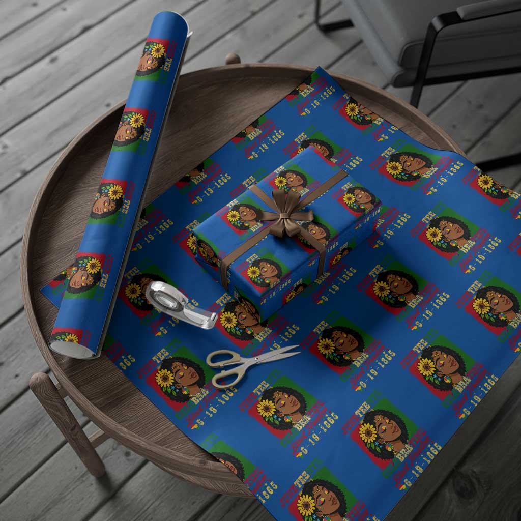 Juneteenth 1865 Black Freedom Celebration Wrapping Paper Roll Afrocentric Pride Melanin Girl - Wonder Print Shop