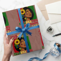Juneteenth 1865 Black Freedom Celebration Wrapping Paper Roll Afrocentric Pride Melanin Girl - Wonder Print Shop