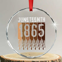 Juneteenth 1865 Crystal Glass Ornament June 19th Celebrating Black Freedom Melanin - Wonder Print Shop
