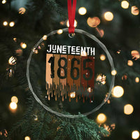 Juneteenth 1865 Crystal Glass Ornament June 19th Celebrating Black Freedom Melanin - Wonder Print Shop