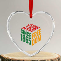 Juneteenth 1865 Freedom Heart Crystal Glass Ornament African American Pride