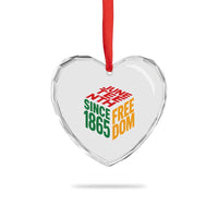 Juneteenth 1865 Freedom Heart Crystal Glass Ornament African American Pride