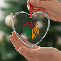 Juneteenth 1865 Freedom Heart Crystal Glass Ornament African American Pride