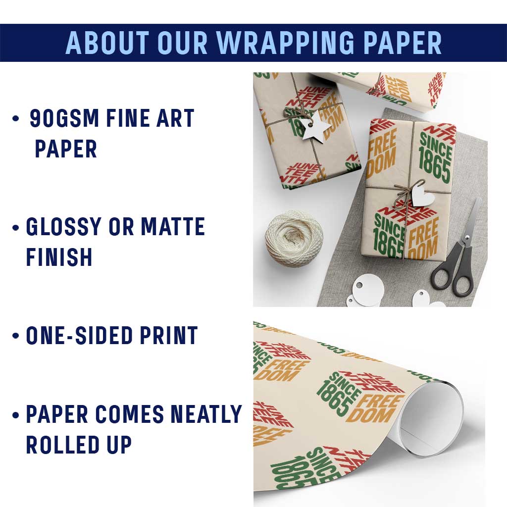 Juneteenth 1865 Freedom Wrapping Paper Roll African American Pride