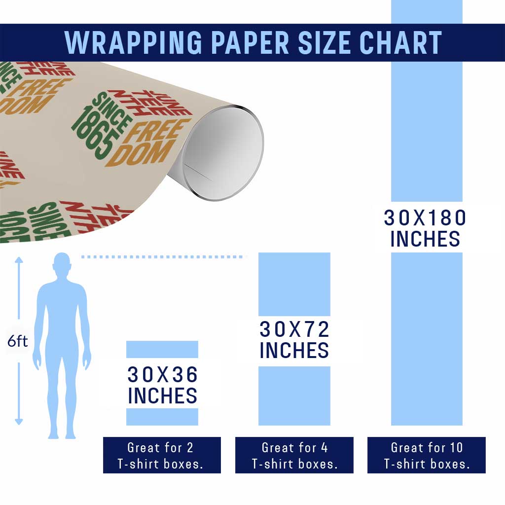 Juneteenth 1865 Freedom Wrapping Paper Roll African American Pride